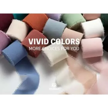 Vitalizart Dusty Blue Handmade Chiffon Silk Ribbon Fringe 1.5" x 21 Yd Frayed Edges Ribbons for Wedding Invitations Bridal Bouquets Gifts Wrapping Crafts Holiday Party Decorations