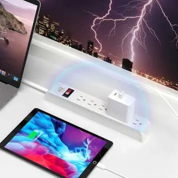 6-Outlet Surge Protector with 6 Feet Extension Cord