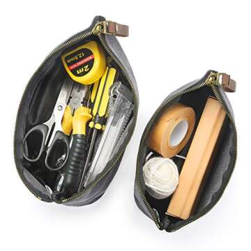 SMRITI Canvas Large Makeup Bag Pouch Purse Cosmetic Organizer for Women