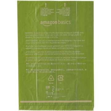 Amazon Basics Dog Poop Bags With Dispenser and Leash Clip, Brazilian Mango Scented, 270 Count, 18 Pack of 15, 13 Inch x 9 Inch