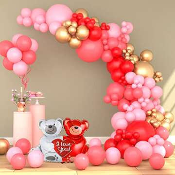 Vibrant Valentines Day Balloons Arch Kit for Celebrations