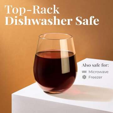 Vivocci Unbreakable Plastic Stemless Wine Glasses 20 oz | 100% Tritan Heavy Base | Shatterproof Glassware | Ideal For Cocktails & Scotch | Perfect For Homes & Bars | Dishwasher-Safe | Set of 4