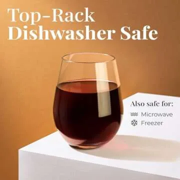 Vivocci Unbreakable Plastic Stemless Wine Glasses 20 oz | 100% Tritan Heavy Base | Shatterproof Glassware | Ideal For Cocktails & Scotch | Perfect For Homes & Bars | Dishwasher-Safe | Set of 4