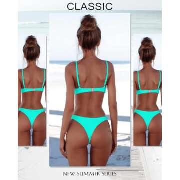 DaiLiWei Thong Bikini Sets for Women 2 Piece Brazilian Swimsuit Teens Bathing Suit Push Up Top Micro...