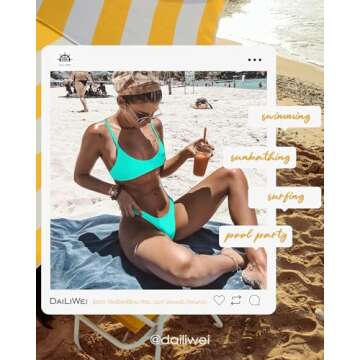 DaiLiWei Thong Bikini Sets for Women 2 Piece Brazilian Swimsuit Teens Bathing Suit Push Up Top Micro Bikinis Swim Suit 2025