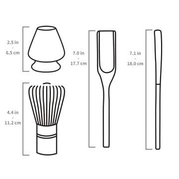 TEANAGOO Matcha Whisk Set, Bamboo Matcha Whisk (Chasen), 4 Pcs Traditional Starter Matcha Set, Scoop (Chashaku) Tea Spoon Whisk Holder, Matcha Accessory, Traditional Japanese Matcha Stirrer Set