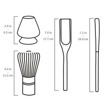 TEANAGOO Matcha Whisk Set, Bamboo Matcha Whisk (Chasen), 4 Pcs Traditional Starter Matcha Set, Scoop (Chashaku) Tea Spoon Whisk Holder, Matcha Accessory, Traditional Japanese Matcha Stirrer Set