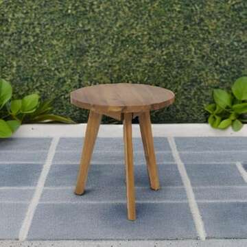 Christopher Knight Home Gino Outdoor Acacia Wood Side Table, Natural Finish