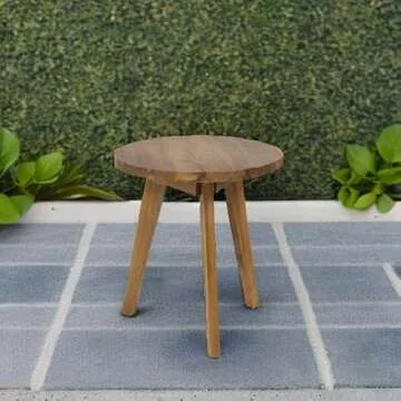 Gino Outdoor Acacia Wood Side Table for Modern Spaces