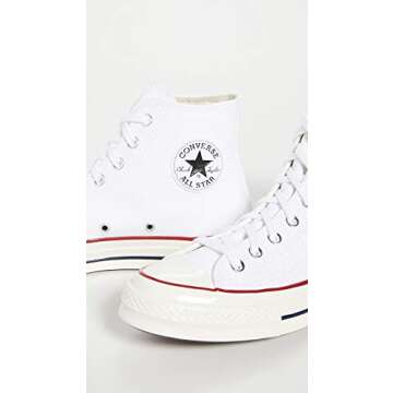 Converse Chuck Taylor '70s High Top Sneakers, White/Garnet/Egret, 8 US Women/8 US Men