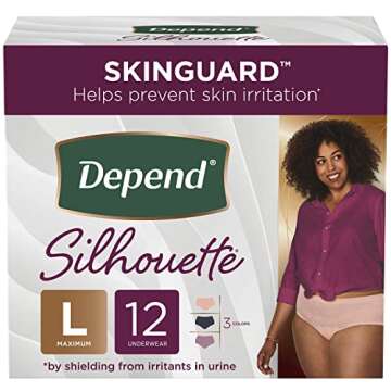 Depend Silhouette Incontinence Underwear for Women - Large Size Maximum Absorbency