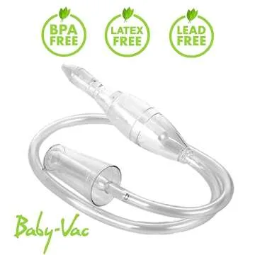 BABY-VAC Clinically Tested Baby Nasal Aspirator - Vacuum-Powered Nose Sucker with Suction Head & Cleaning Brush for Safe and Gentle Relief