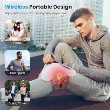 COMFIER Cordless Knee Massager with Heat and LED Screen