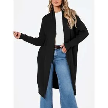 LILLUSORY Long Cardigan Sweaters for Women Fall Trendy Oversized Open Front Winter Coat Blazer 2025 ...