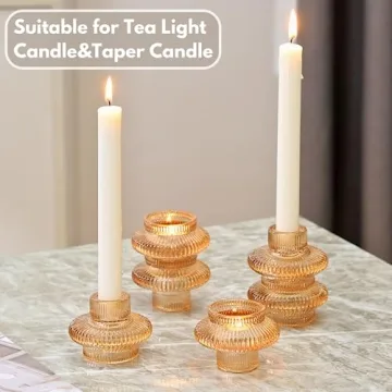 Elegant PORPAN Glass Candle Holders Set for Every Occasion
