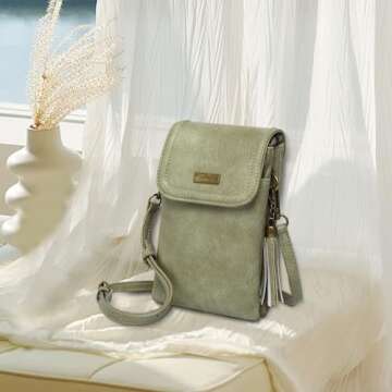 AnsTOP Small Crossbody Bags for Women, Crossbody Cell Phone Bag Tassel Wallet Purses with 2 Strap Best Gift for Women