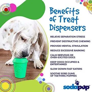 SodaPup Coffee Cup – Durable Dog Treat Dispenser & Chew Toy Made in USA from Non-Toxic, Pet Safe, Food Safe Natural Rubber Material for Mental Stimulation, Problem Chewing, Calming Nerves, & More