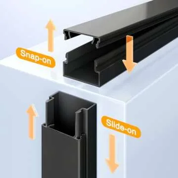 Cable Hider, 157in Delamu Cord Hider Wall for Wall Mounted TV, Wire Hider Kit, Paintable Cable Concealer Raceway Management for Home & Office, 10XL15.7 W0.95 H0.55in, Black