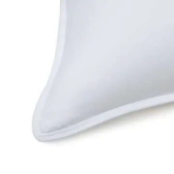 Amazon Basics Down Alternative Pillow for Back Side Sleepers, Medium Density, Standard Size, 26" x 20", 2-Pack, White
