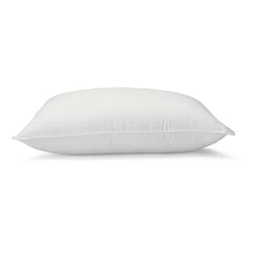 Amazon Basics Down Alternative Pillow for Back Side Sleepers, Medium Density, Standard Size, 26" x 20", 2-Pack, White