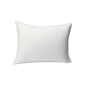Amazon Basics Down Alternative Pillow for Back Side Sleepers, Medium Density, Standard Size, 26" x 20", 2-Pack, White