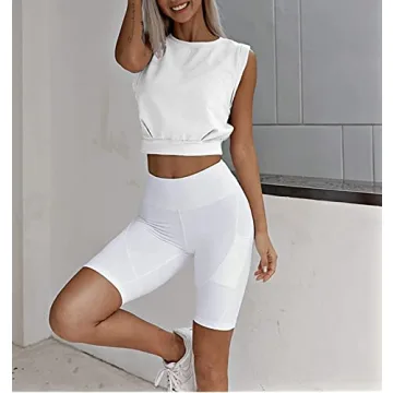 ARRIVE GUIDE White Crop Top for Women Cute Summer Tank Top