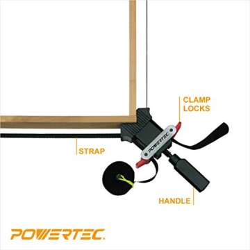 POWERTEC Strap Clamps for Woodworking – Quick Release Band Clamps, Adjustable Picture Frame Clamp, 13 ft Strap Belt Clamps for Cabinets and Drawers (71017)