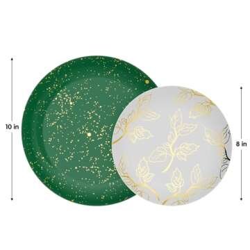 Trendables Christmas Plates Disposable 40 Pcs Christmas Dinnerware Set, Christmas Plastic Plates Set...