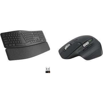 Logitech Ergo K860 Keyboard & MX Master 3S - Ultimate Comfort & Performance
