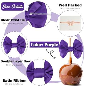 AIMUDI Purple Satin Bows for Treat Bags and Crafts