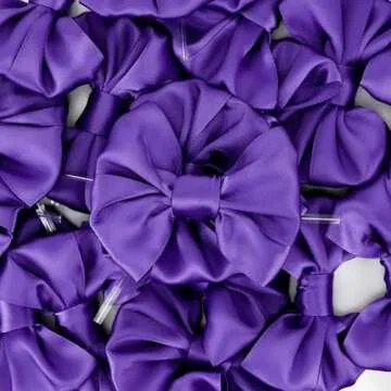AIMUDI Purple Satin Bows for Treat Bags and Crafts