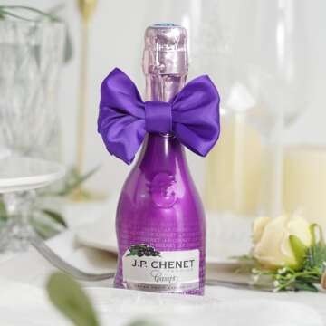 AIMUDI Purple Satin Bows for Treat Bags and Crafts