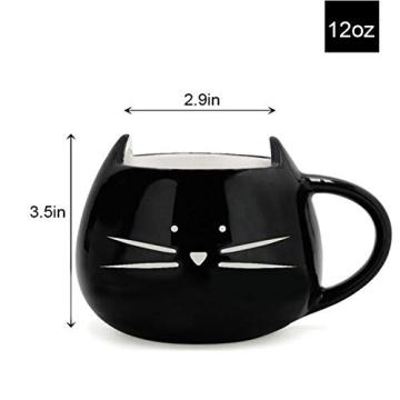 Cute Ceramic Cat Coffee Mug 12 oz - Gift for Cat Lovers