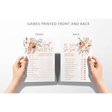 Fun Bridal Shower Games – Boho Floral Wedding Activities Set