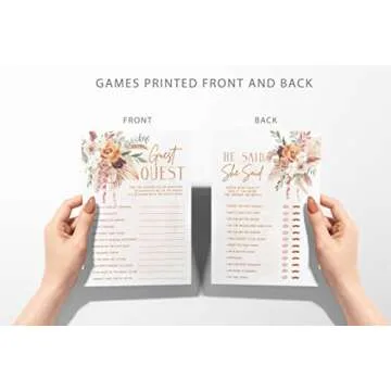 Fun Bridal Shower Games – Boho Floral Wedding Activities Set