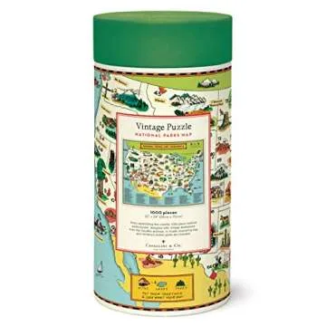 Cavallini National Parks Map 1,000 Piece Puzzle