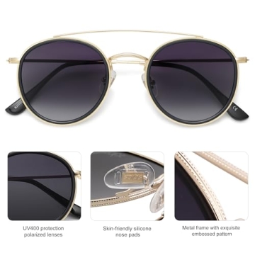 Stylish SOJOS Retro Round Polarized Sunglasses for All