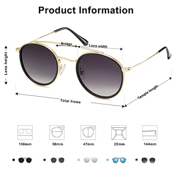 Stylish SOJOS Retro Round Polarized Sunglasses for All