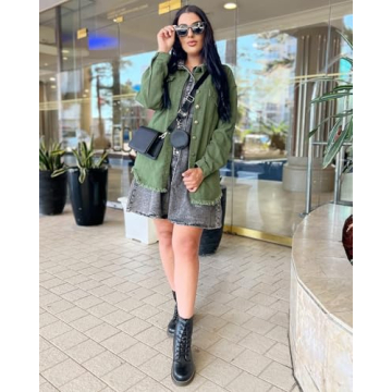 Vetinee Women's Oversized Denim Jacket for Casual Style