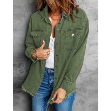 Vetinee Women's Oversized Denim Jacket for Casual Style