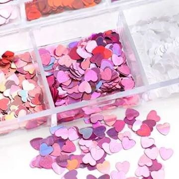 3D Heart Nail Art Stickers Glitter Decals for Stunning Nails