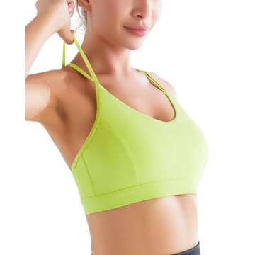RUNNING GIRL Strappy Sports Bra for Women Sexy Crisscross Back Light Support Yoga Bra with Removable Cups