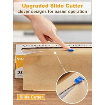 SMARTAKE Parchment Paper Roll for Baking, 13 in x 278 ft, 300 sq.ft, Non-Stick Baking Paper Sheets with Slide Cutter, Heavy Duty Extra Long, for Kitchen Baking Cooking Grilling Steaming, Unbleached