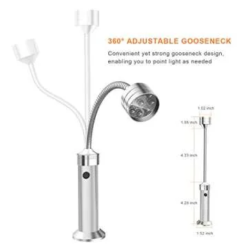 Barbecue Grill Light Grilling Accessories for Outdoor, BBQ Magnetic LED Lights Flexible Gooseneck Weather Resistant, Men Dad Gifts Traeger Smoker Pit Boss Griddle Gadget Batteries Included 2 Pack