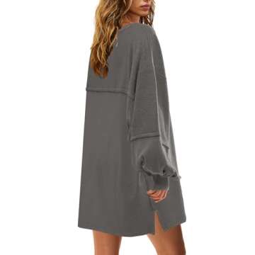Panadila Women's Oversized Patchwork Sweatshirt Dress
