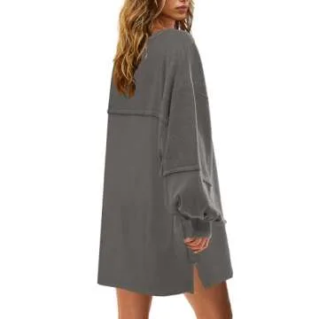 Panadila Women's Oversized Patchwork Sweatshirt Dress