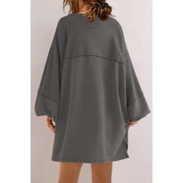 Panadila Women's Oversized Patchwork Sweatshirt Dress