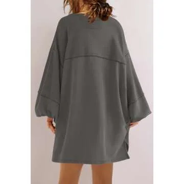 Panadila Women's Oversized Patchwork Sweatshirt Dress