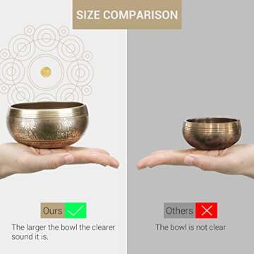 CAHAYA Singing Bowls Tibetan with 2 Cushions 4.3 Inches Meditation Sound Bowl Handcrafted in Nepal for Yoga, Deep Relaxation, Stress Reduction, Holistic Healing, Reiki etc.