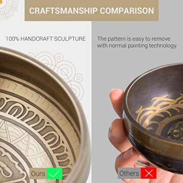 CAHAYA Singing Bowls Tibetan with 2 Cushions 4.3 Inches Meditation Sound Bowl Handcrafted in Nepal for Yoga, Deep Relaxation, Stress Reduction, Holistic Healing, Reiki etc.